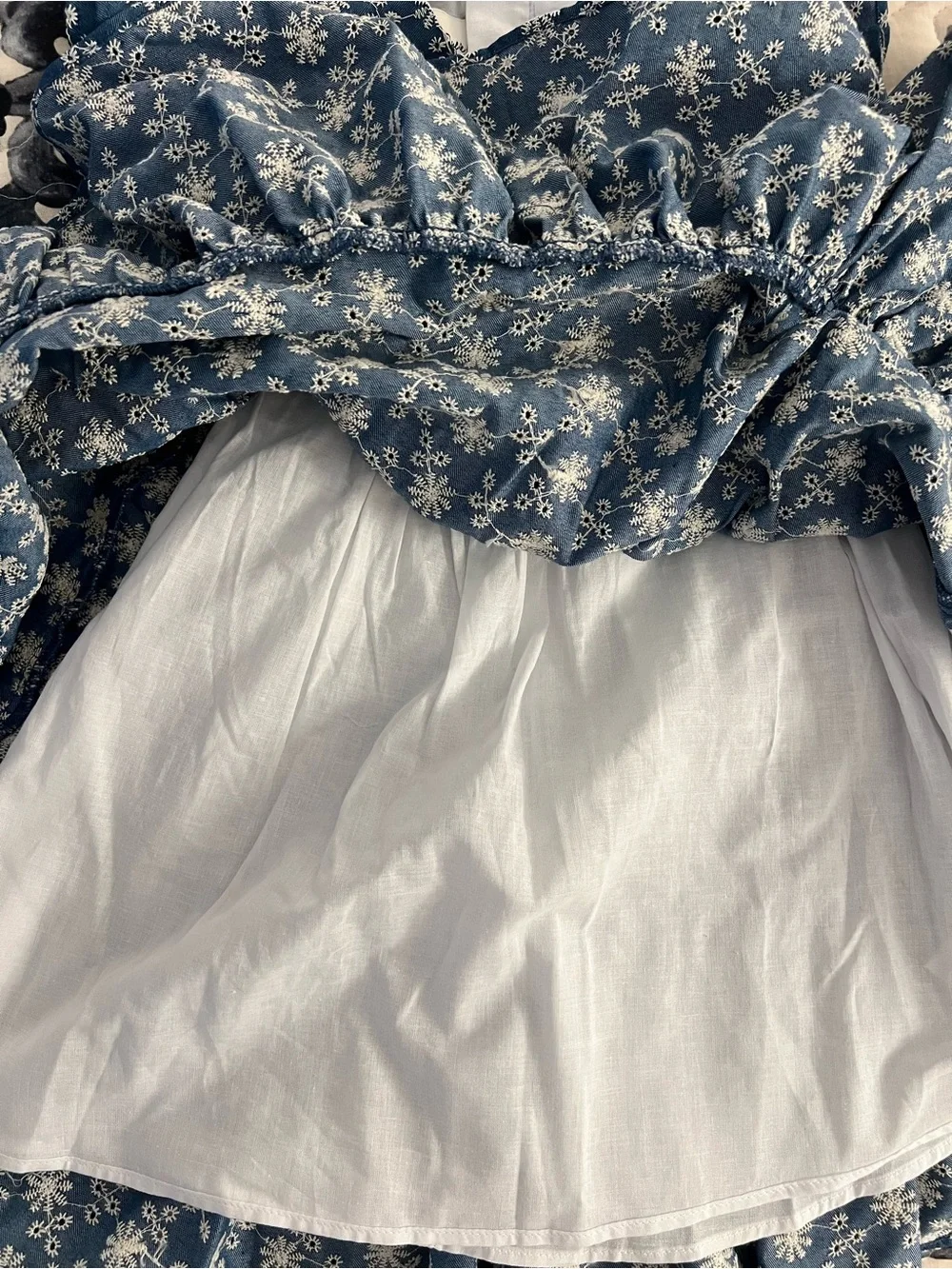 Pippa & Julie Blue Floral Embroidered Girls Dress NWT